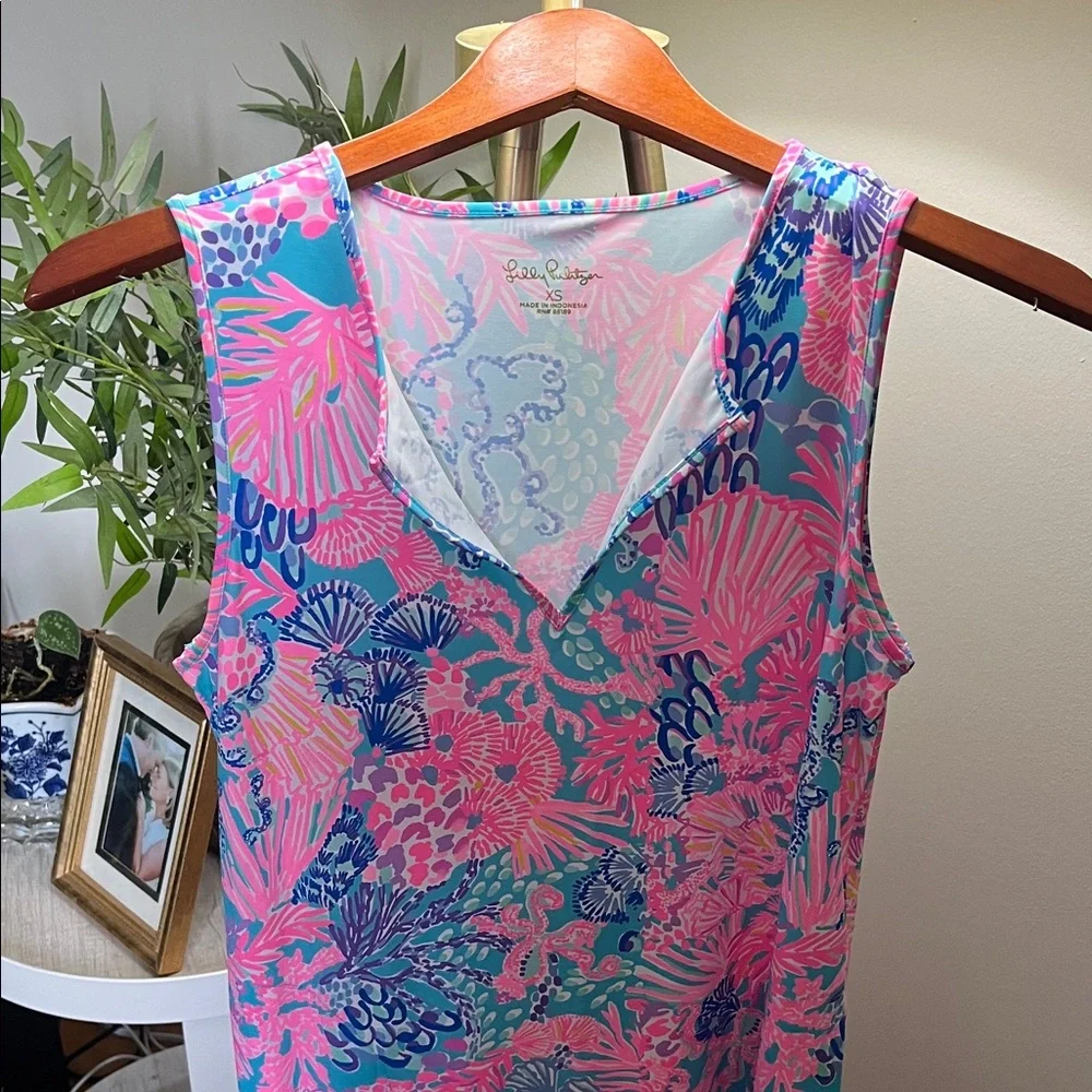 Lilly Pulitzer Pink and Blue Patterned Coverup - Picture 3 of 7